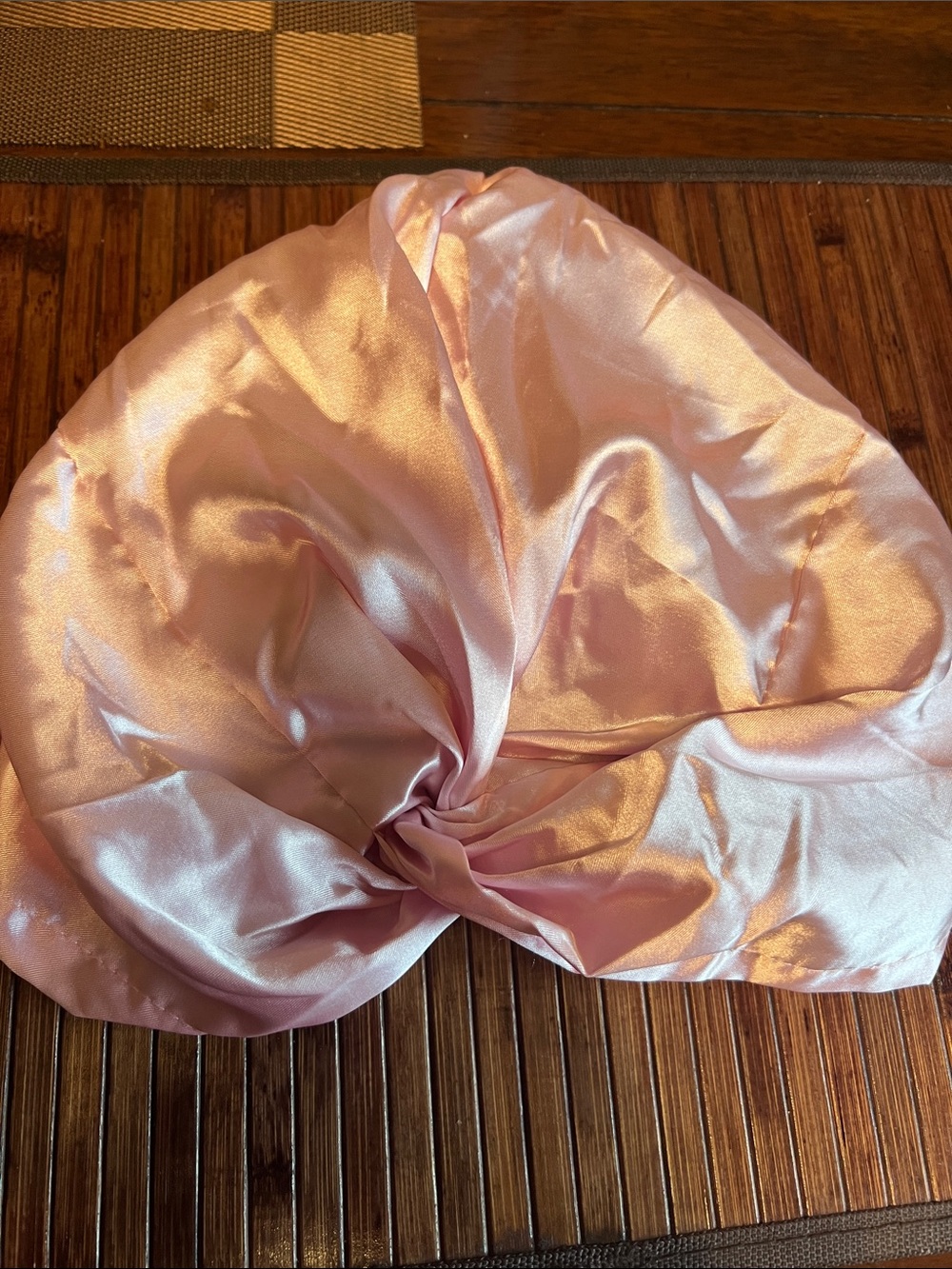 Satin Turban Headwrap in Shimmering Light Pink